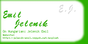 emil jelenik business card